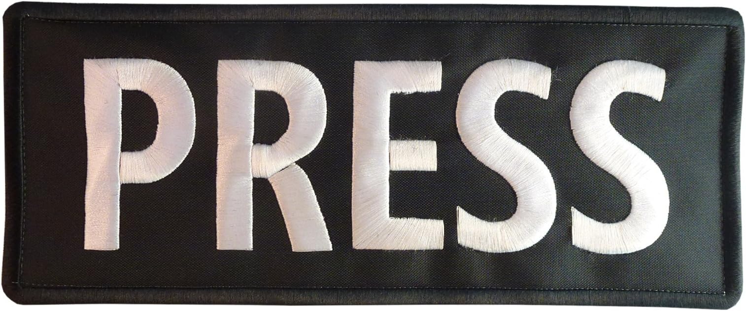 Press Big XL 10x4 inch Vest Tactical Embroidered Nylon Touch Fastener Patch