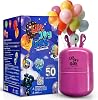 Lift Joy Disposable Helium Gas Canister - Set of 2, Each Fills Up to 50 x 9 Inch Latex or 18 Foil Balloons - Portable Party Balloon Helium Cylinder, Easy to Use, with 50 Balloons