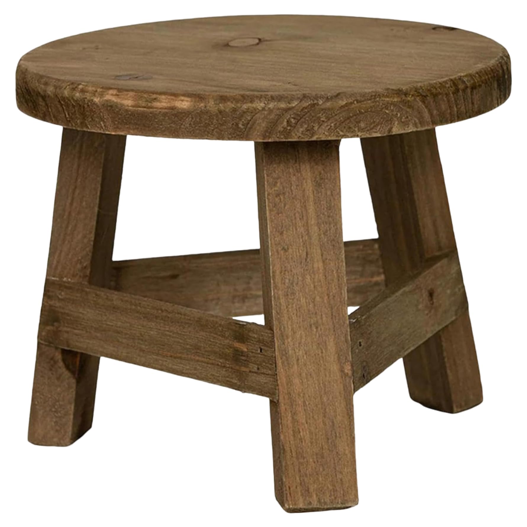 Pflanzenhocker, 7x6 Zoll runder Holzpflanzenhocker, rustikaler dekorativer Kleiner Holzhocker für Innenbonsai Sukkulenten Topf, Haus, Garten, Terrasse
