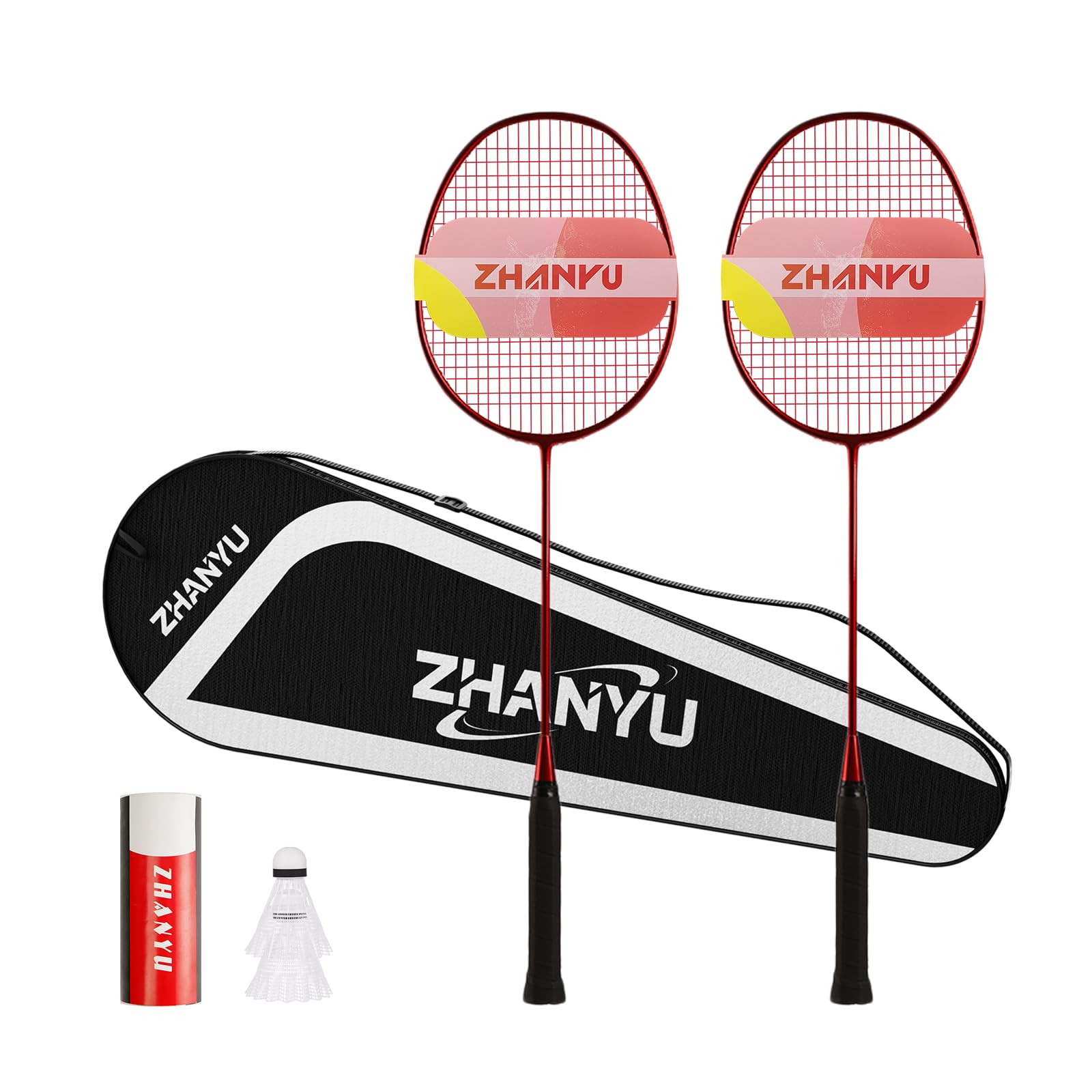 Badminton Rackets,Badminton Racket Set,Both Offensive and Defensive,Composite Carbon Ultra Light 82g Professional Training Racket,Including 2 Rackets,2 Shuttlecocks,and 1 Bag