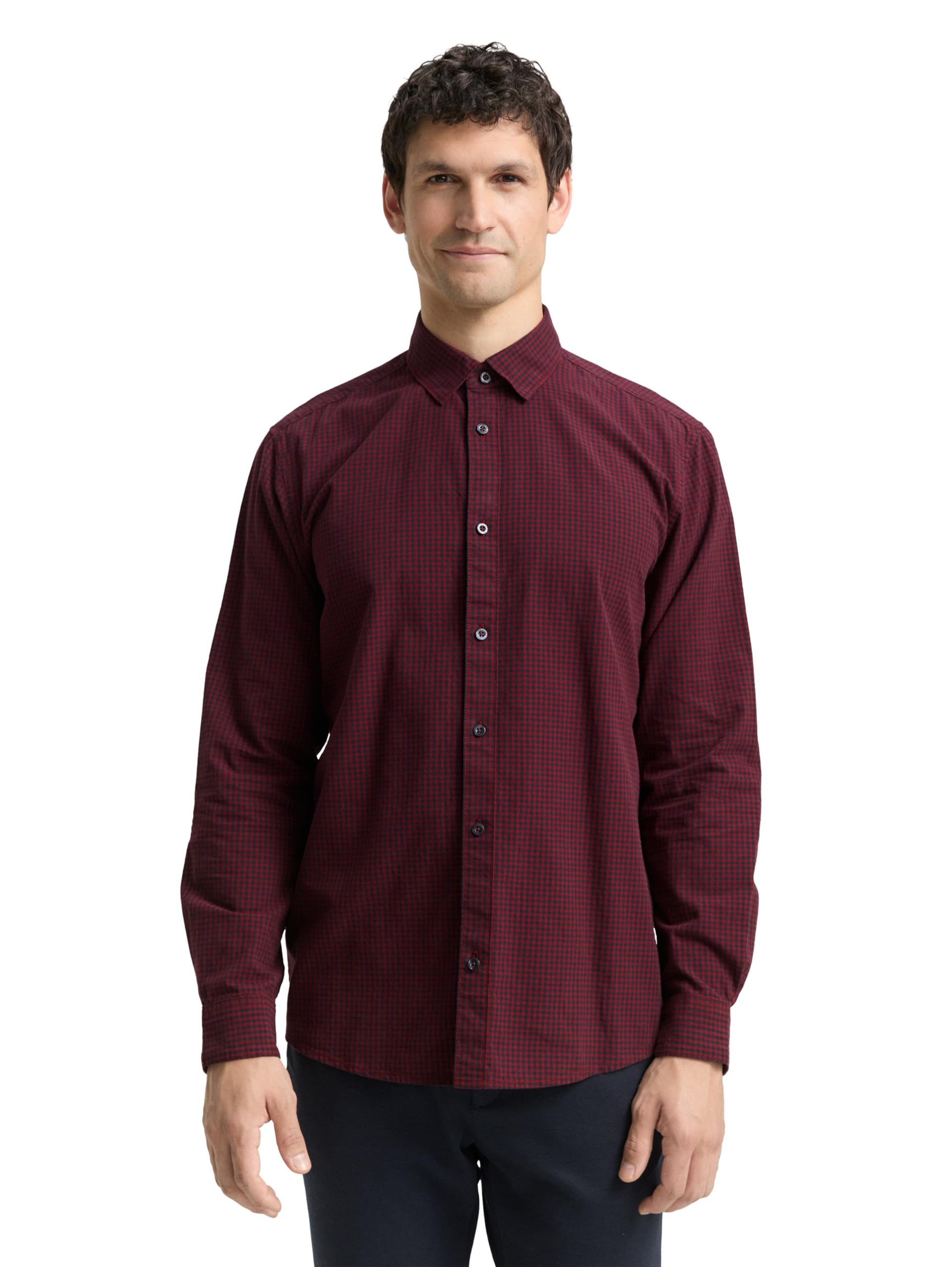 TOM TAILOR Herren Regular Fit Hemd mit Karomuster