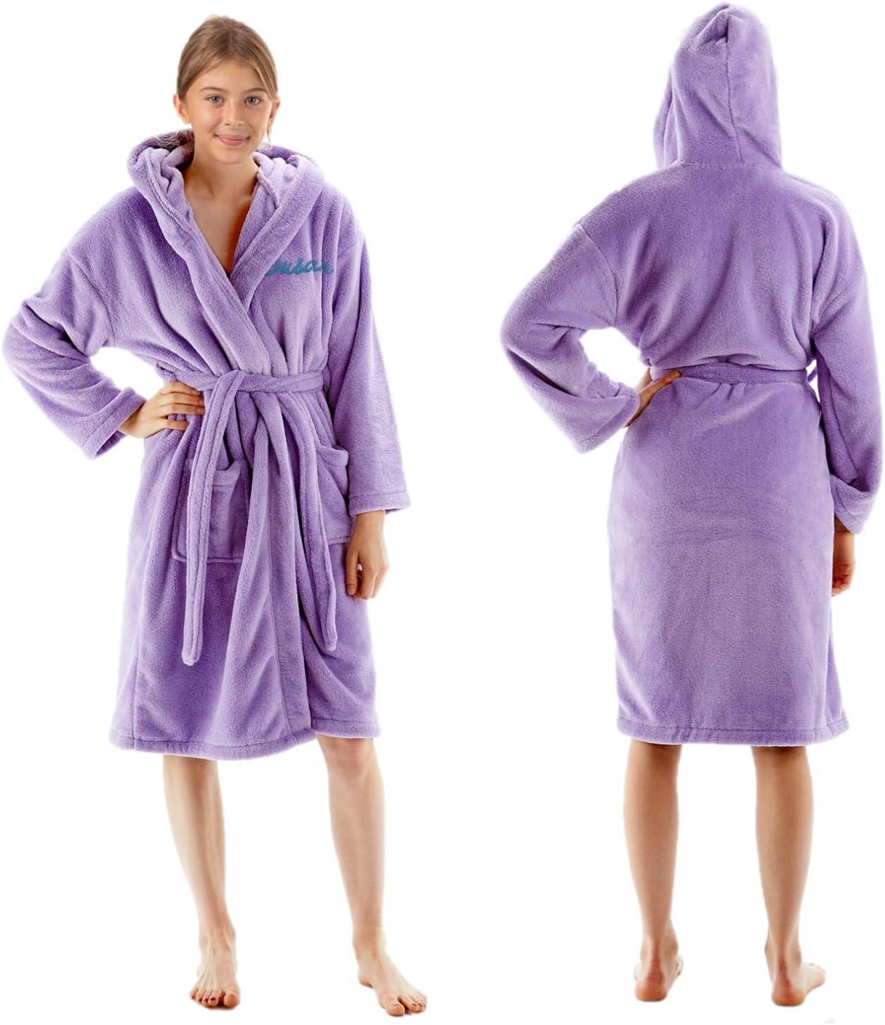 BC BARE COTTON Personalized Name Custom Kids Microfiber Fleece Robe