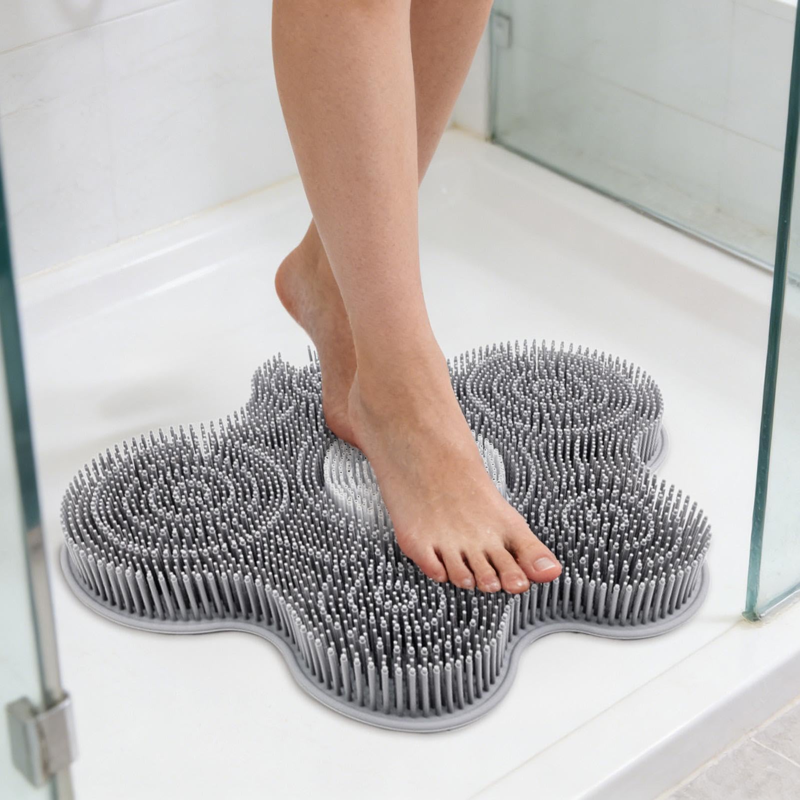 Alfombra Exfoliadora para Pies Almohadilla Antideslizante con Ventosas | Espalda Adhesivo para Pared para Mujeres y Hombres en Baño