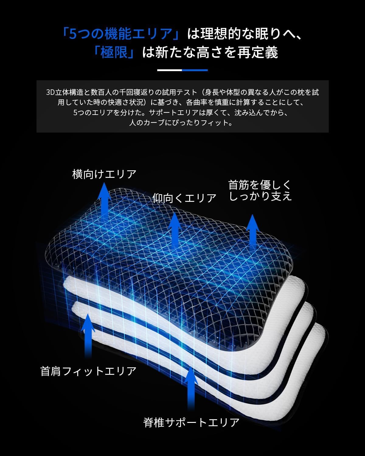 Amazon｜まくら 第二代 枕 TPE ジェル枕 【高さ極限の挑戦、全ての人に