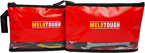 MELOTOUGH Material impermeable 12 pulgadas bolsa de herramientas con cremallera paquete de 2, bolsa de herramientas multiusos para herramientas