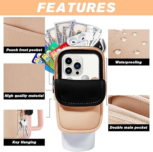 Miniatura 3 de Bolsa para botella de agua Stanley Quencher Adventure de 40 onzas, accesorios para vaso de gimnasio para mujer, bolsa de vaso para tarjetas, llaves,