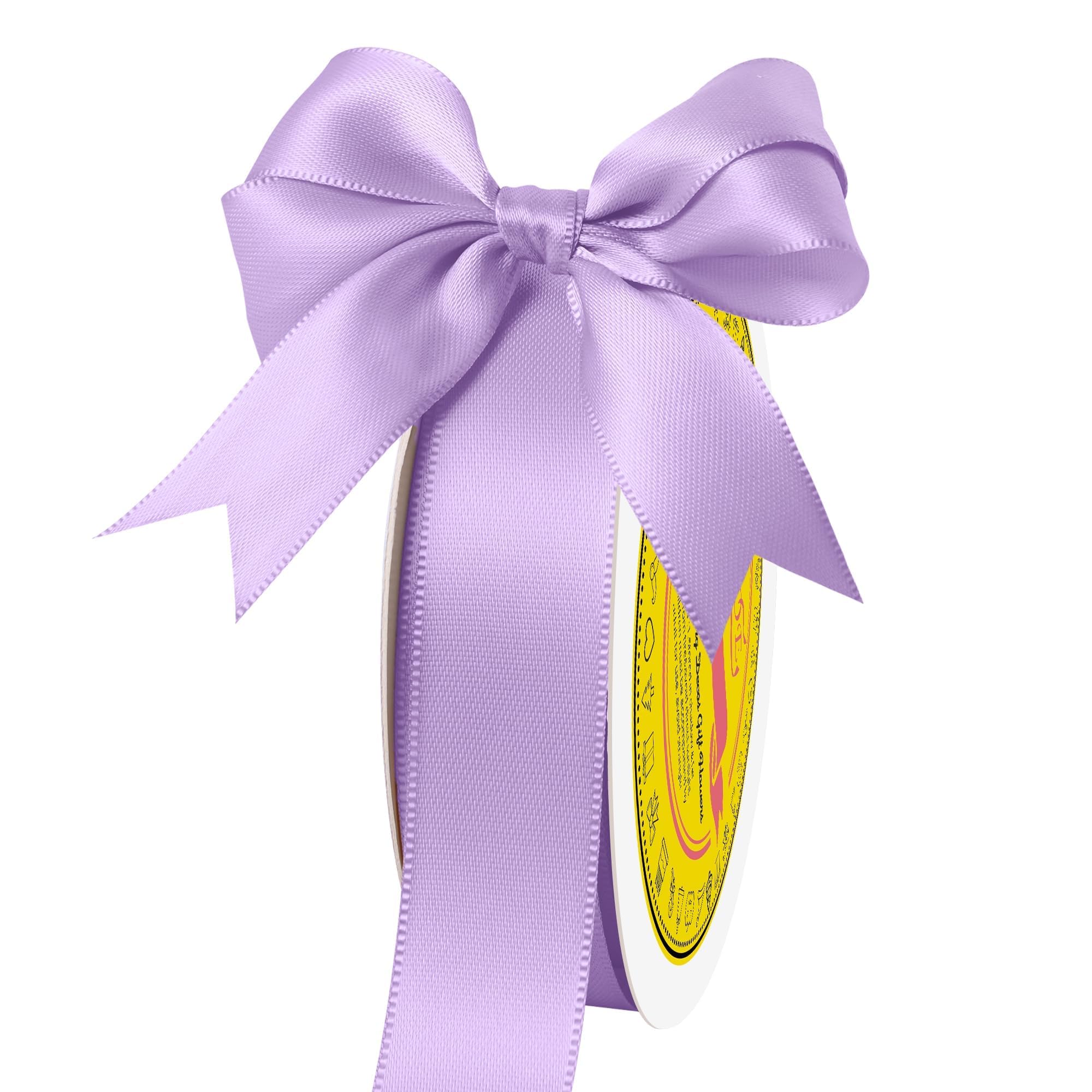 Double Face Light Purple Satin Ribbon 7/8 inch X 50 Yards for Gift Wrapping Very Suitable for Weddings Party Hair Bow Invitation Decorations and More