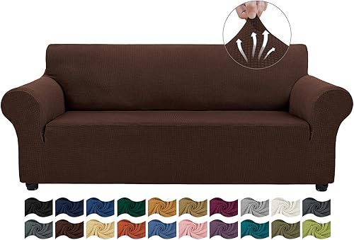 Vista 53 de Asnomy Couch Covers for 3 Cushion Couch Stretch Sofa Covers Slipcovers, Pet Protector Furniture Covers for Dogs Cats Spandex Jacquard Fabric Small