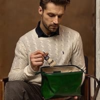 Vista 3 de Time Resistance Bolsa de Aseo de Cuero Neceser de Cosméticos Kit Dopp Elegante Italiano