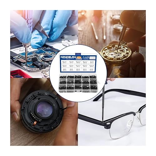 Miniatura 5 de NINDEJIN Phillips - Juego surtido de 450 tornillos en miniatura, cabeza plana M2.3, M2.6, M3, piezas avellanadas, juego surtido de piezas de