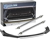 Vista 45 de Xotic Tech alerón de protección para parachoques delantero, negro con rojo, kit con barra de acoplamiento ajustable de 8-11 pulgadas