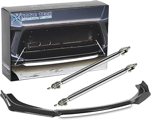 Vista 45 de Xotic Tech alerón de protección para parachoques delantero, negro con rojo, kit con barra de acoplamiento ajustable de 8-11 pulgadas