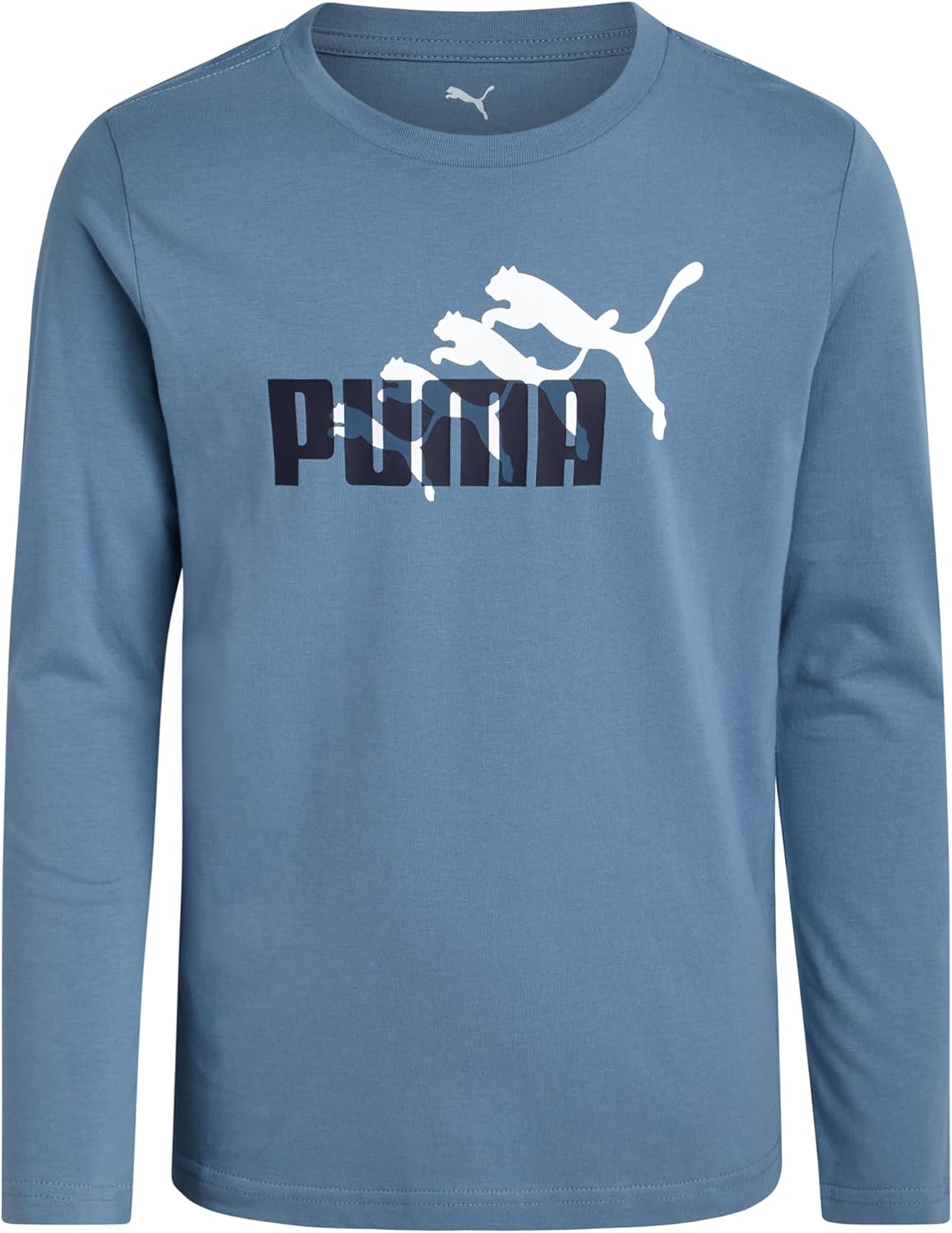 PUMA Boys' T-Shirt - Long Sleeve Logo T-Shirt for Boys - Athletic Crewneck Long Sleeve Tee (S-XL)