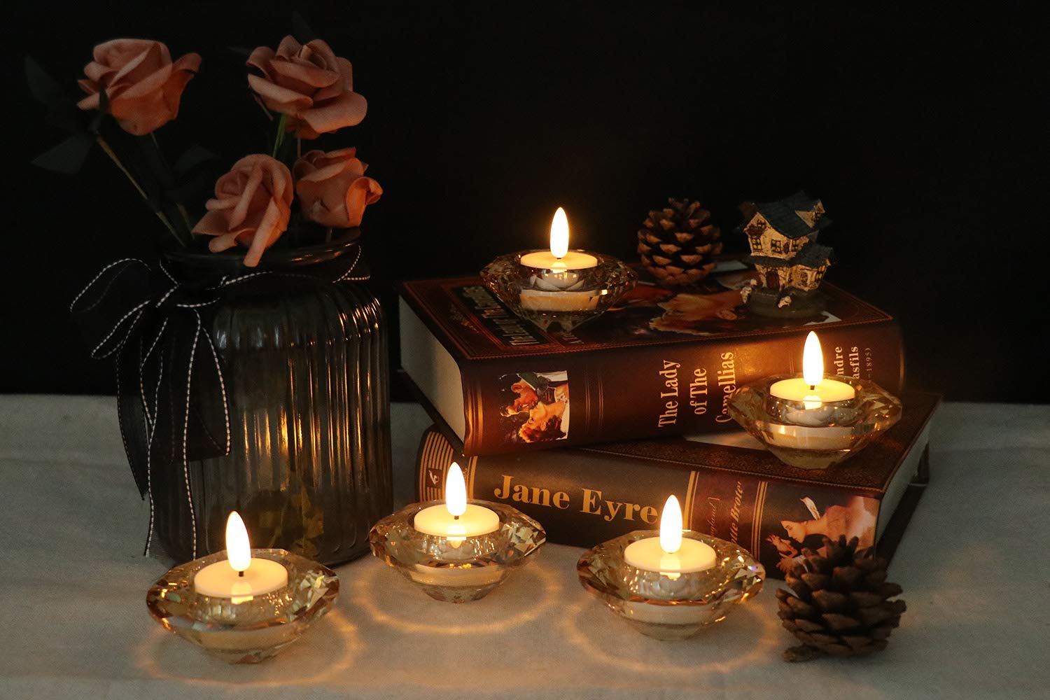 Eldnacele 6PCS Battery Operated Flameless LED Tea Light with 6H Timer, Flickering Flameless Electric Tealight Candles, 3D Wick Realistic Votive Led Candles for Wedding Festival Decor, 1.5’’x1.8’’ — view 2