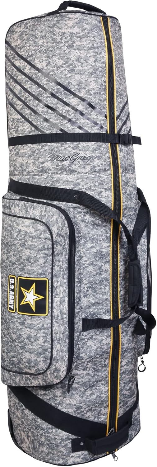 US Army by MacGregor Golf Wheeled Padded Golf Clubs Travel Cover, Camo