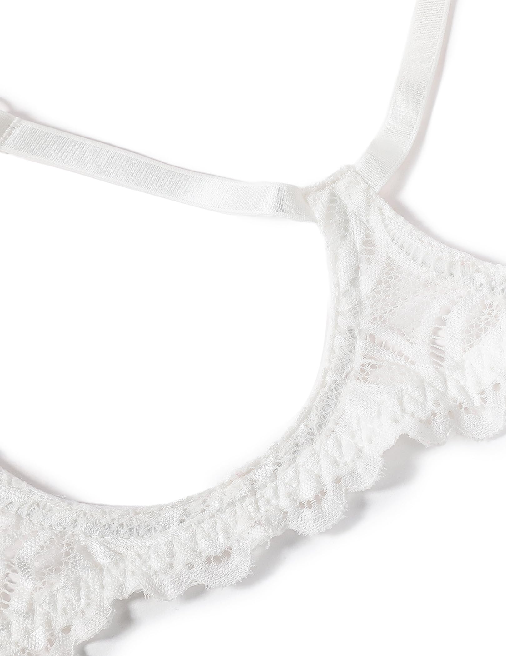 Avidlove Sexy Lingerie for Women Underwire Floral Lace Bra and Panty Garter Lingerie Sets S-XXL