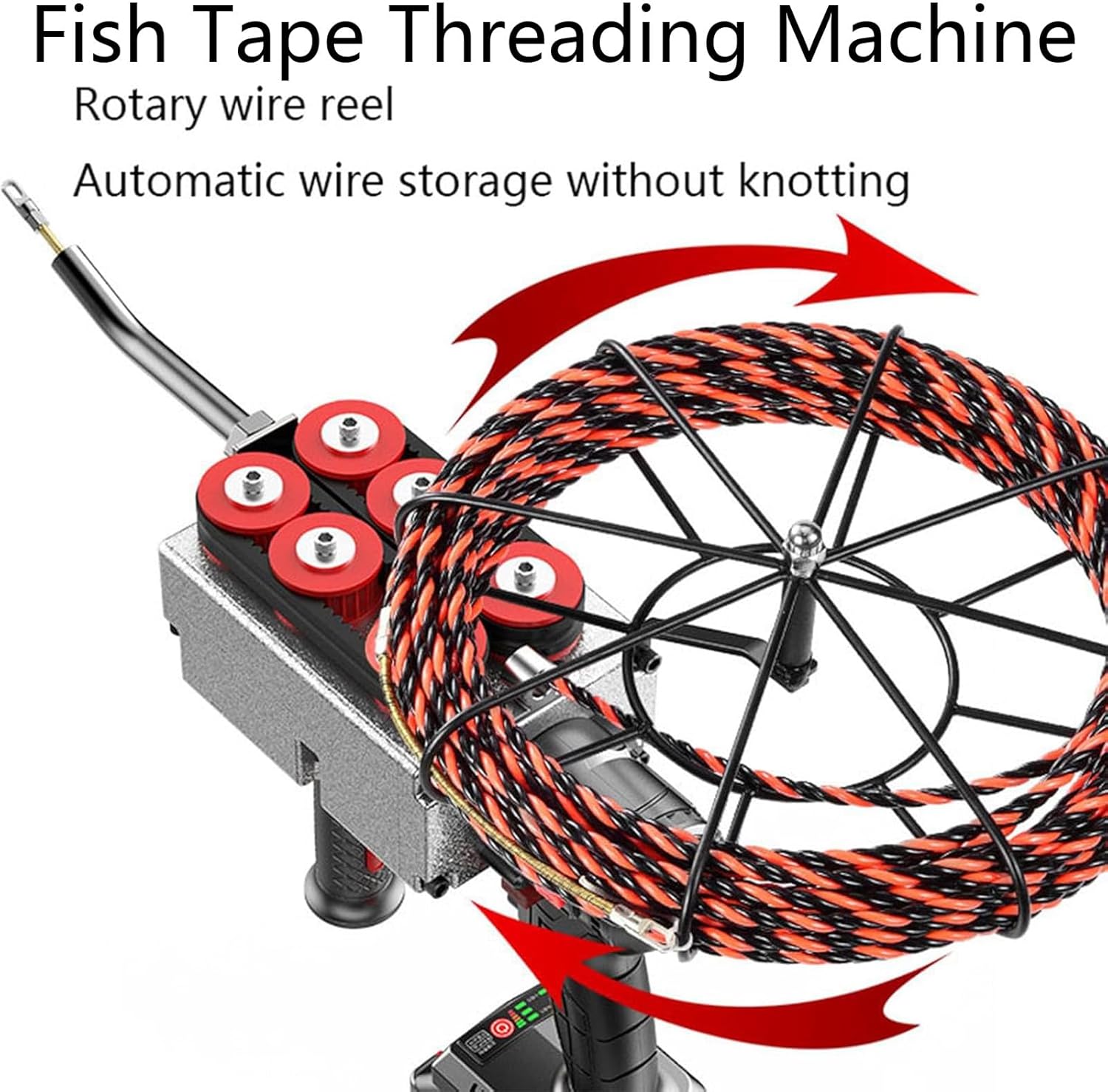 Fish Tape, Electrical Wire Puller, Automatic Wire Stringing Machine, 40m/Min Cordless Electric Stringing Wire Puller, for Construction Hydropower