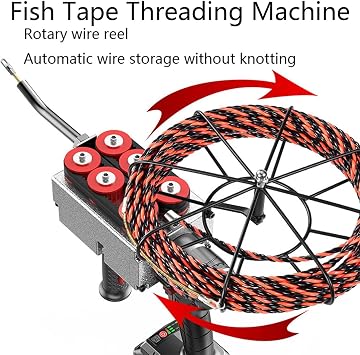 Fish Tape,Electrical Wire Puller,Automatic Wire Stringing Machine,40m/Min Cordless Electric Stringing Wire Puller, Wall Electrical Wire Threader, Cable Threading Tool