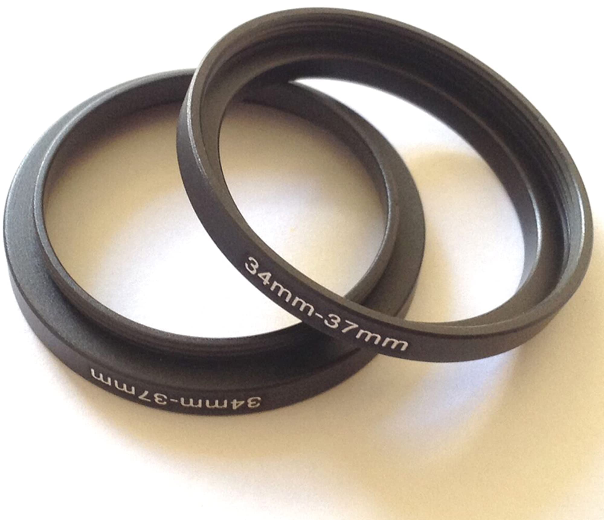 2pcs Size 34mm To 37mm Step Up Rings Video Camera Lens 34-37mm Filter Aperture Connect-ing Switch Adapter Circle Screws Photo Picture Fix Connector Adjust 34-37 Photograph-y Parts Accessories - Image 2
