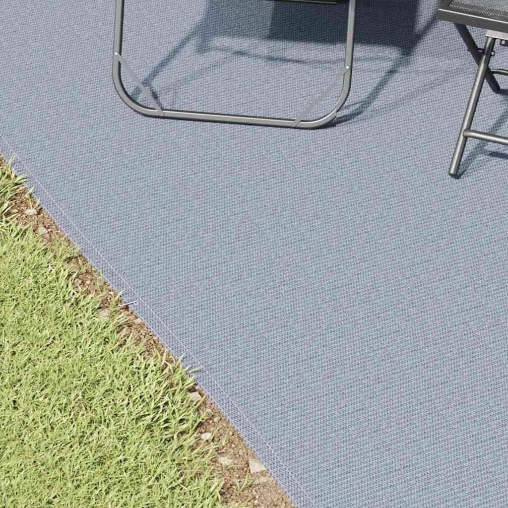 Zeltteppich Blau und Grau 600 x 400 cm Polyethylen, wetterfeste Bodenplane für Camping, Outdoor, leicht faltbar, robust, ideal für Garten, Terrasse, Zelthering, Abspannleine, Reparaturset