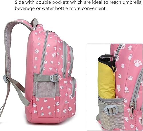 Miniatura 5 de goldwheat Mochila para niñas, bolsa de escuela intermedia, ligera, resistente al agua, Negro-a, Mochila escolar