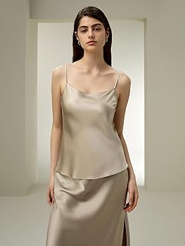 LilySilk Double-Faced Silk Charmeuse Camisole with Adjustable