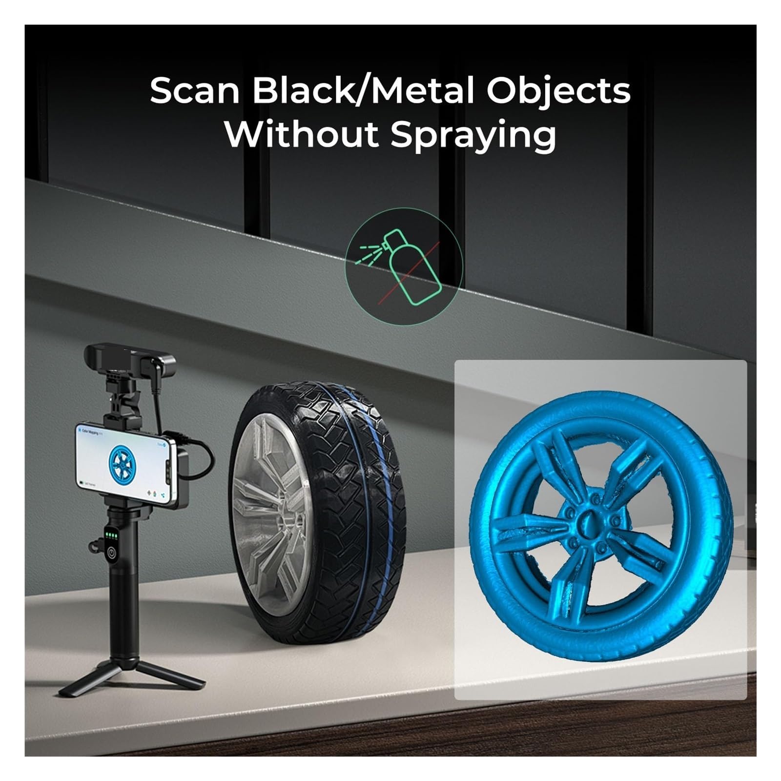 Escáner 3D portátil CR-Scan Ferret Pro WiFi con seguimiento antivibración y precisión de 0,1 mm