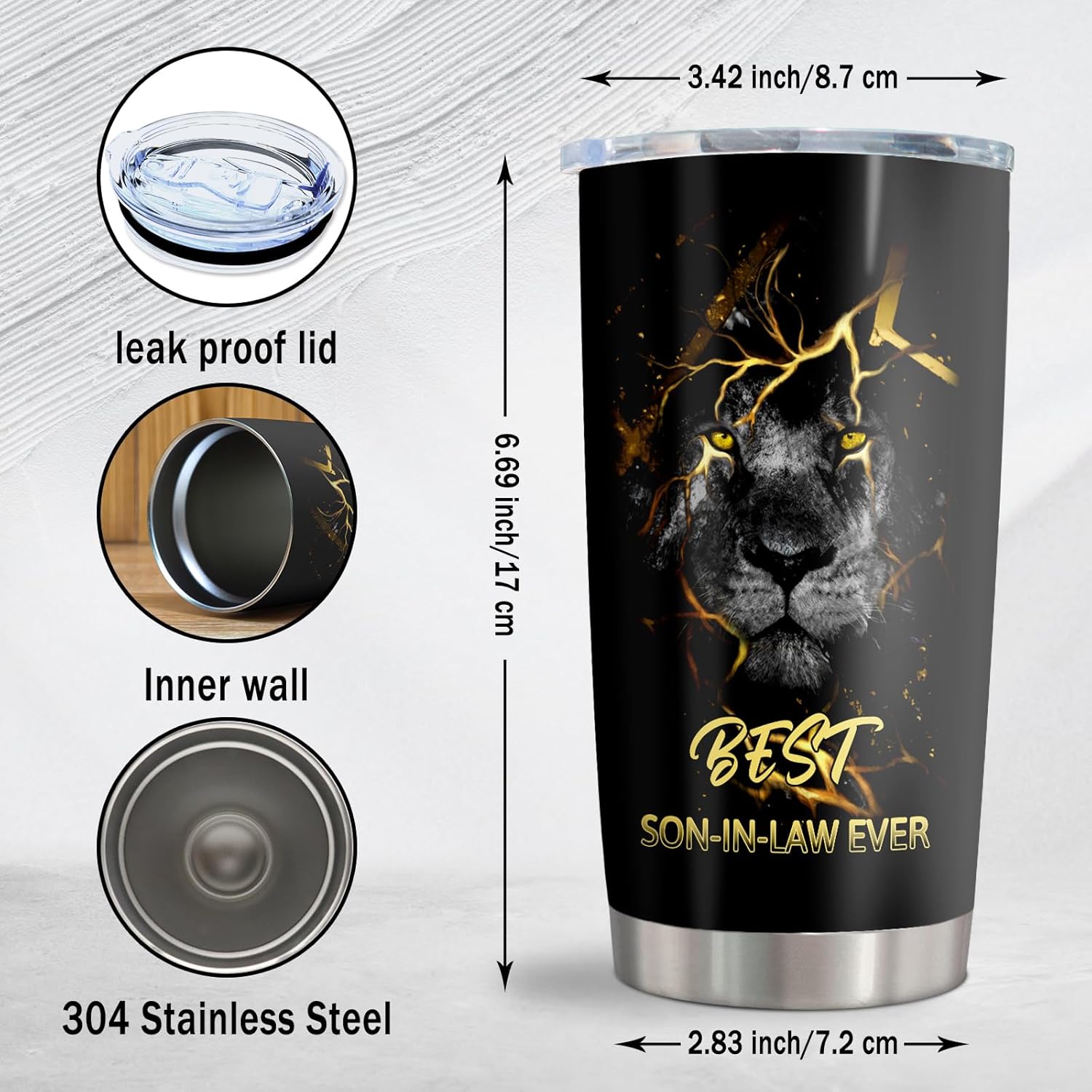 Son In Law Gifts Tumbler 20oz, Wedding/Christmas/Birthday Gifts for Son-In-Law from Mother In Law - Image 3