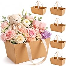 RAINFLOW 6 PCS Small Gift Baskets - Empty Bulk Gift Baskets with Handles