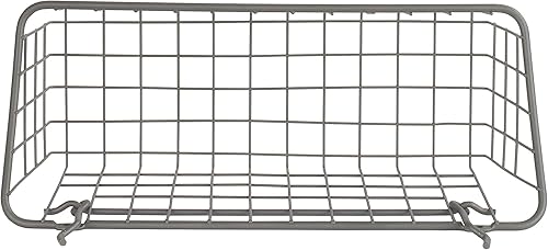 Miniatura 7 de Spectrum Pegboard y cesta de alambre para montaje en pared pequeña (gris industrial)  Almacenamiento y organizador para garaje, herramientas,