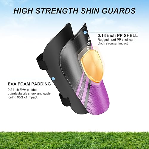 Miniatura 6 de newox Espinilleras de fútbol para niños y jóvenes, protección de espinilleras para niños y jóvenes de 3 a 15 años