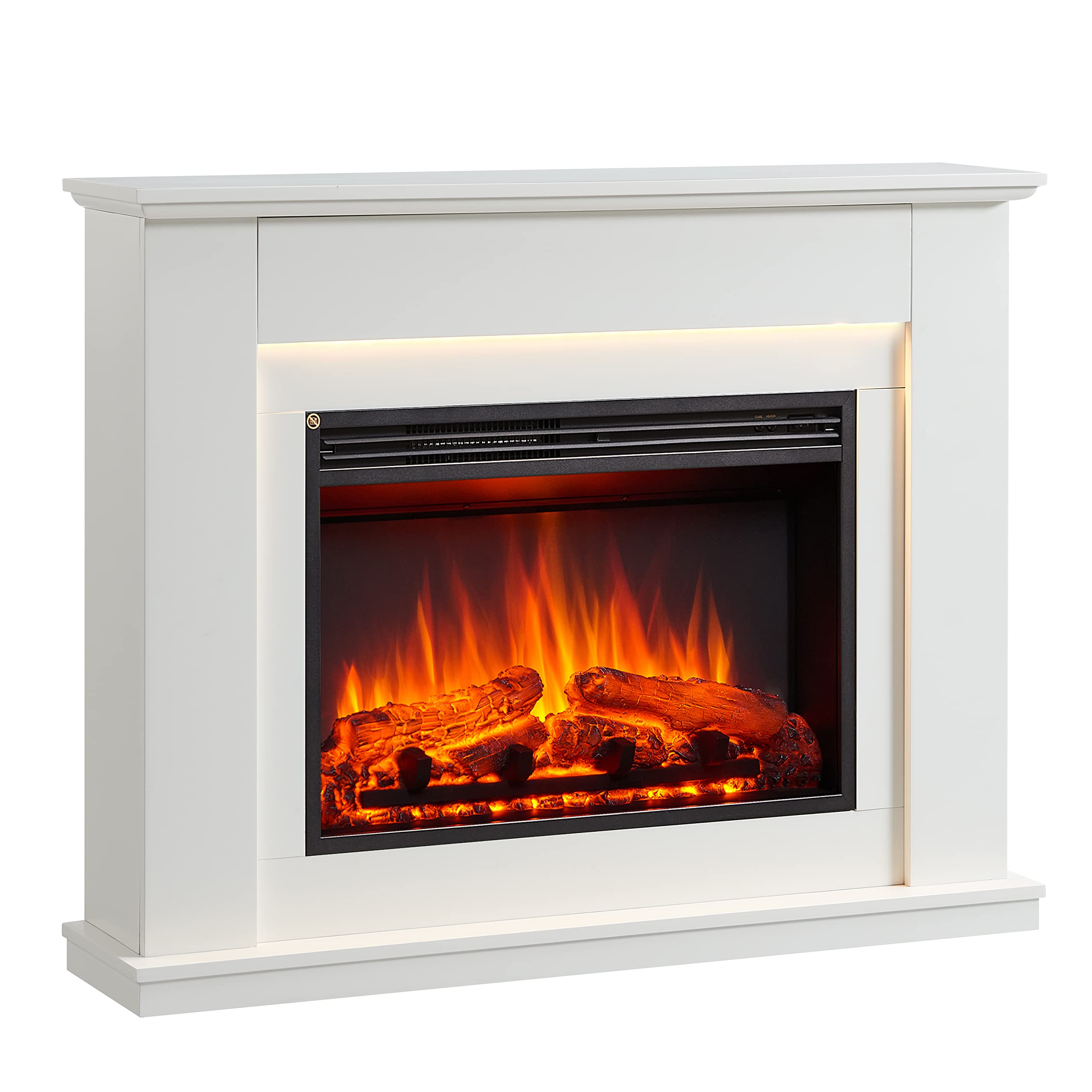 Buy FLAMME Valenza 44 White Electric Fireplace Suite with Surround and 2kW  Heater Online at desertcartSINGAPORE