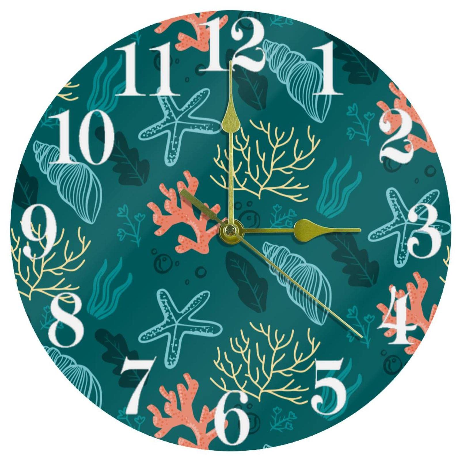 Horloge murale ronde sans tic-tac fonctionnement à piles mécanisme silencieux