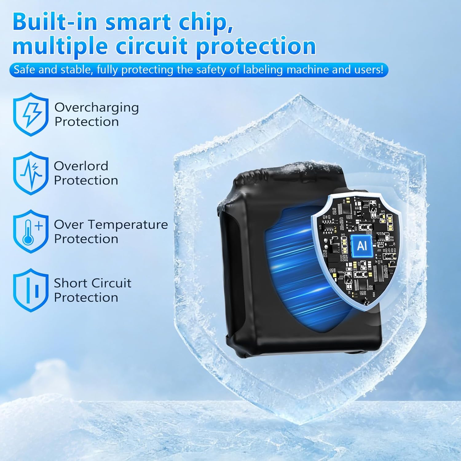 2 Pack Rechargeable Li-Polymer Battery Pack 7.4V 3350mAh Compatible with Heated Gloves, Heated Socks, and Other Outdoor Warming Gear