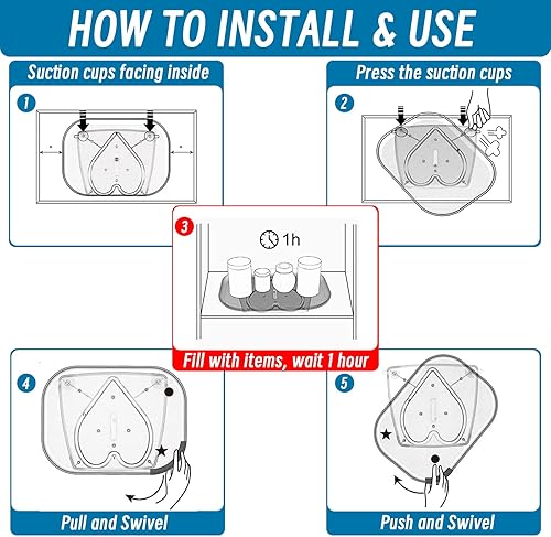 Miniatura 6 de Lazy Susan - Organizador giratorio para refrigerador, cuadrado Lazy Susan para refrigerador, 15.67 pulgadas, Lazy Susan para gabinete, mesa,