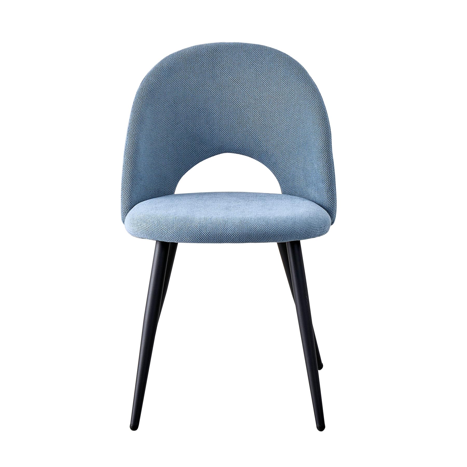 Set di 6 Sedie da Pranzo in Velluto Matty, Sedia da Cucina Imbottita Moderna di Metà Secolo con Gambe in Metallo per il Soggiorno, Sala da Pranzo (Blu)