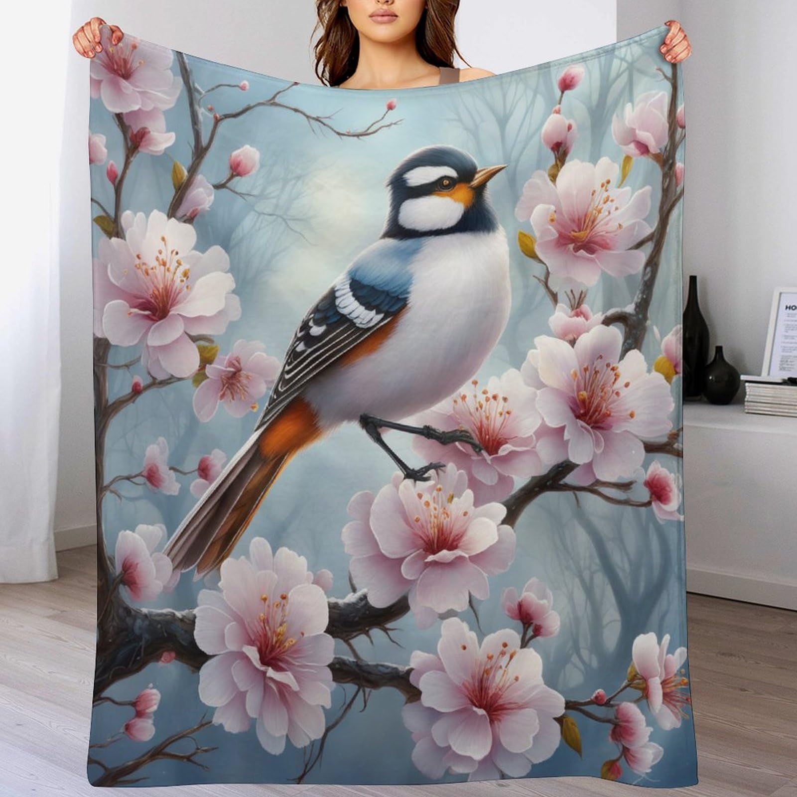 Couverture oiseau polaire douce pour réchauffer le cœur et décorer le canapé