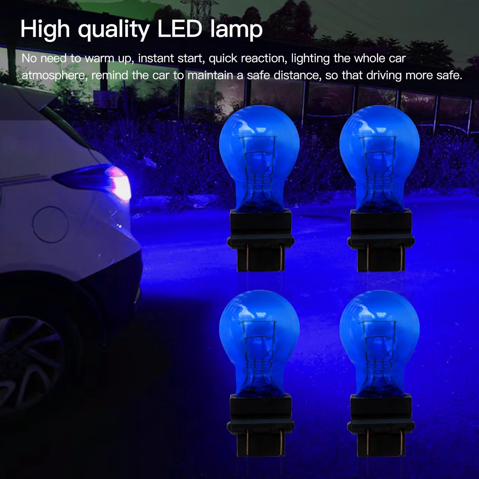 Artmavin 4x 3157 Light Bulbs Stop Trunk/Cargo Light Parking Light Corner Light S8 Miniature Lamp - Blue