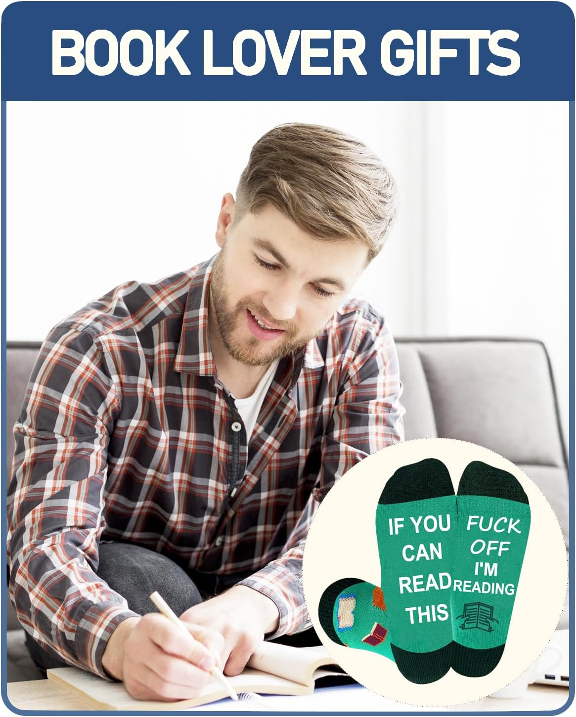 Book Lover Gifts for Women Men, Reading Socks with Gift Box, Book Socks Funny Reading Gifts for Teacher, Students - Image 2