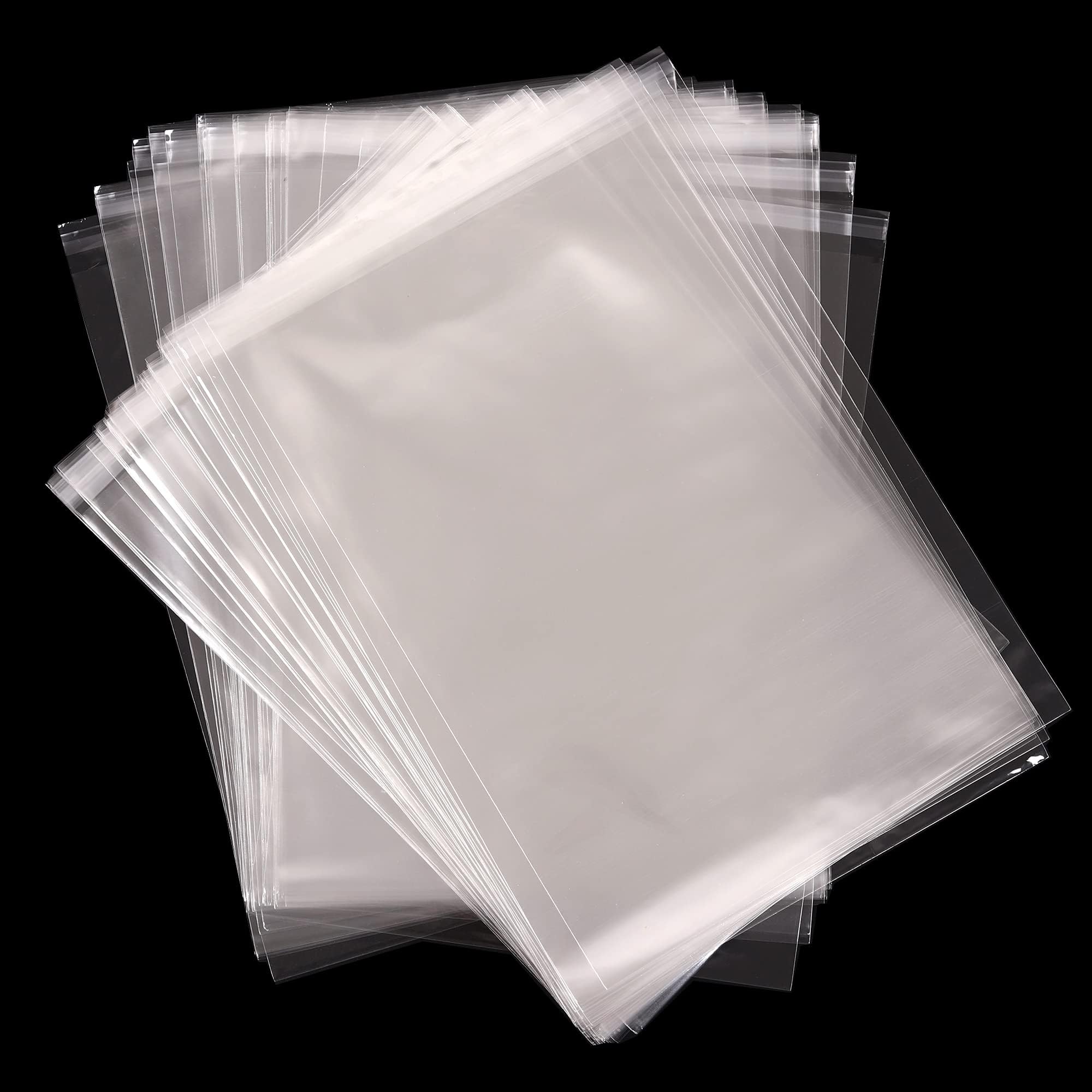 Leuoso A4 Clear Self-Adhesive Bags 100 Pack, 22X30Cm Self Sealing Cellophane Display Bags/Sealable Bags, Food Safe, Cello Opp For Cookies,Cards,Envelopes,Pictures