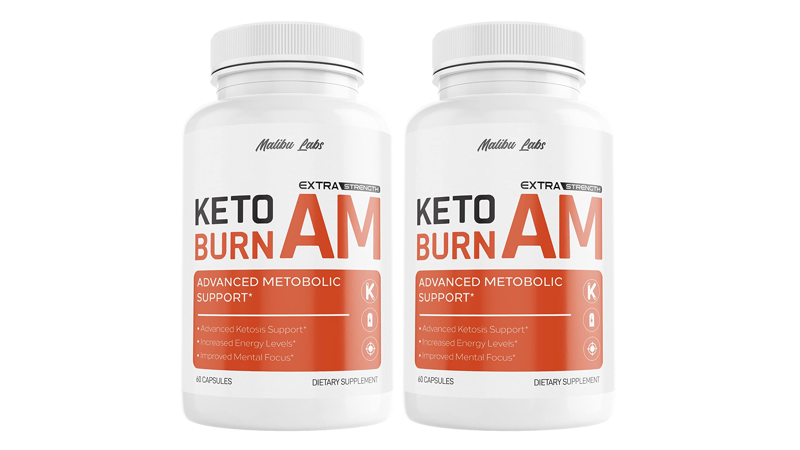 (2 Pack) Keto Burn AM, Strong Advanced Formula 1300mg, Made in The USA, (2 Bottle Pack), 60 Day Supply