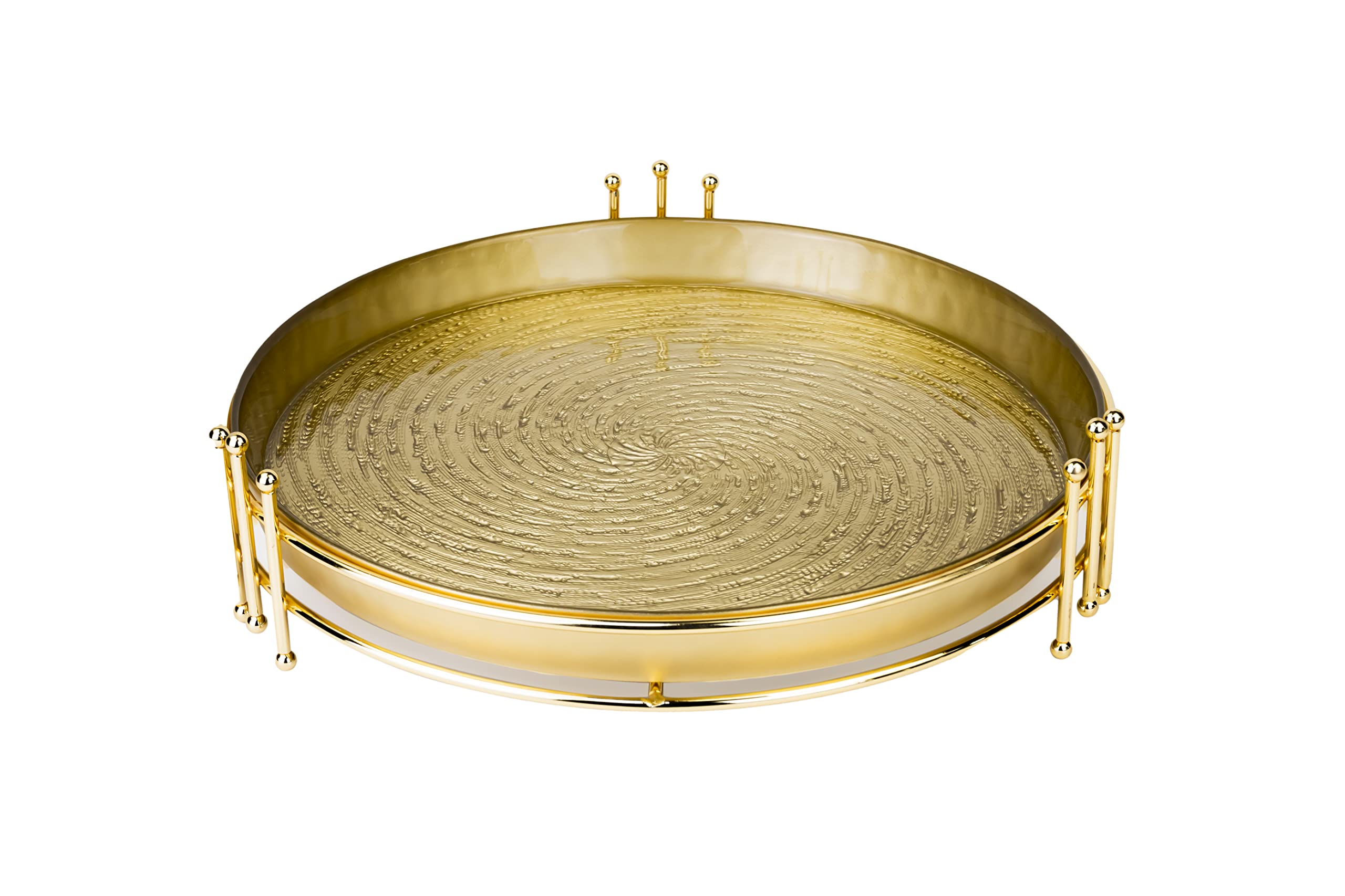Wilma Round Serving Tray Gold 33cm