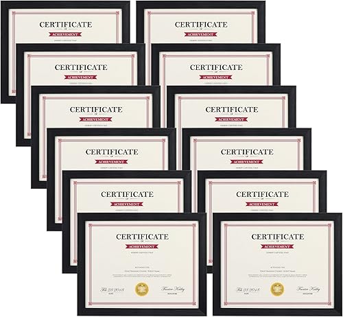 Miniatura 1 de Giftgarden Juego de 12 portarretratos negros de 8.5 x 11 pulgadas, varios marcos de 8.5 x 11 pulgadas a granel para certificado de premio, diploma