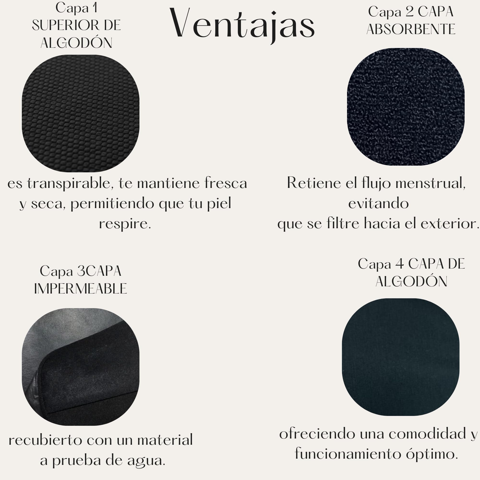 Anaissa Pack de 2 Bragas menstruales de algodón para Flujo abundante, Charlotte