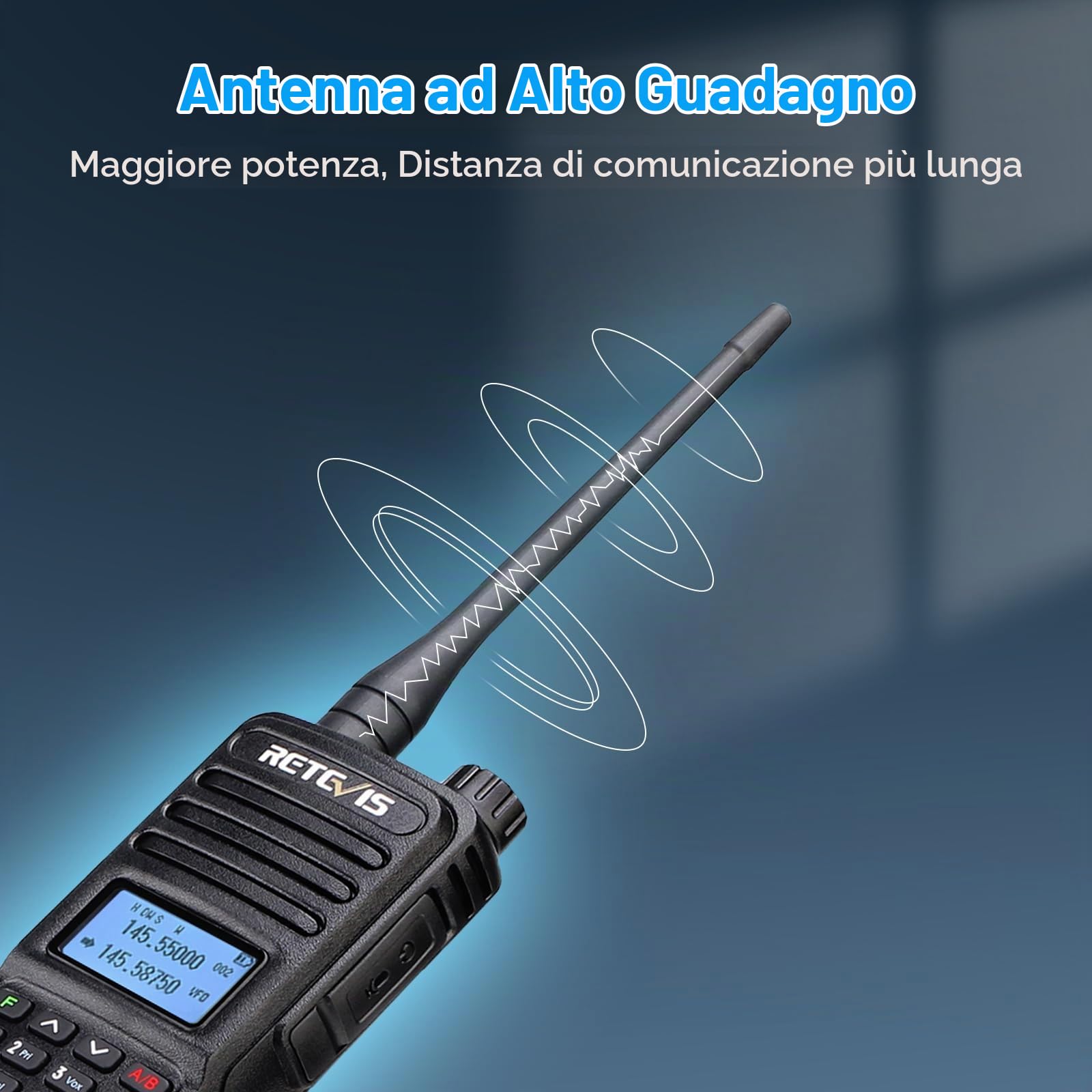 Retevis RT85 Walkie Talkie a Lungo Raggio, Radio Ricetrasmittenti Dual Band, 200 Canali DTMF 1400mAh Torcia LED; Professionali Walkie-Talkie Ricaricabili per Caccia, Escursionismo (Nero, 2Pz)
