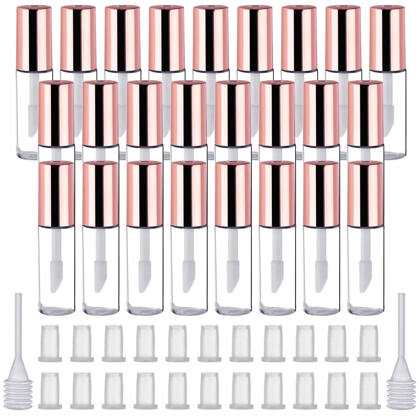 Contenitori vuoti per balsamo per labbra, 30/50/100 pezzi, tubetti vuoti per balsamo per labbra, contenitori trasparenti lucidi con tappo, campioni cosmetici, per la realizzazione di rossetti