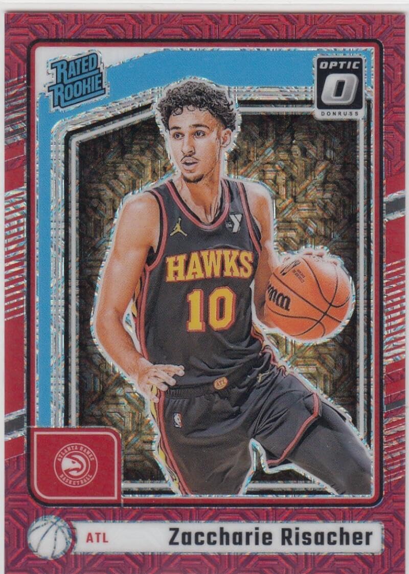 Basketball Trading Card 2024-25 Donruss Optic Base Rated Rookies Choice Red #268 Zaccharie Risacher Rated Rookie EX/NM 72/88 Hawks