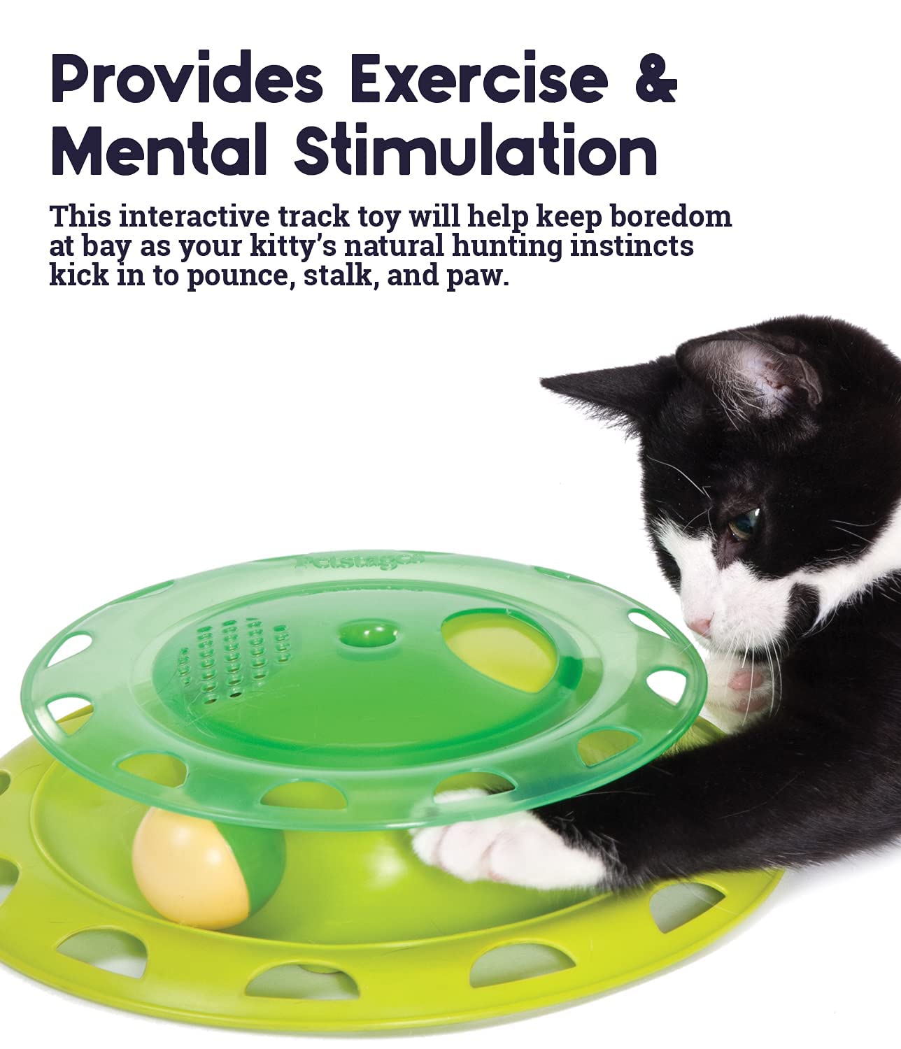 Outward Hound Catnip Chase Track Cat Toy | Interactive Cat Toy Infused with Catnip for Engaging Play, Encourages Active Behaviour and Keeps Cats Entertained – 24 cm, Green 3