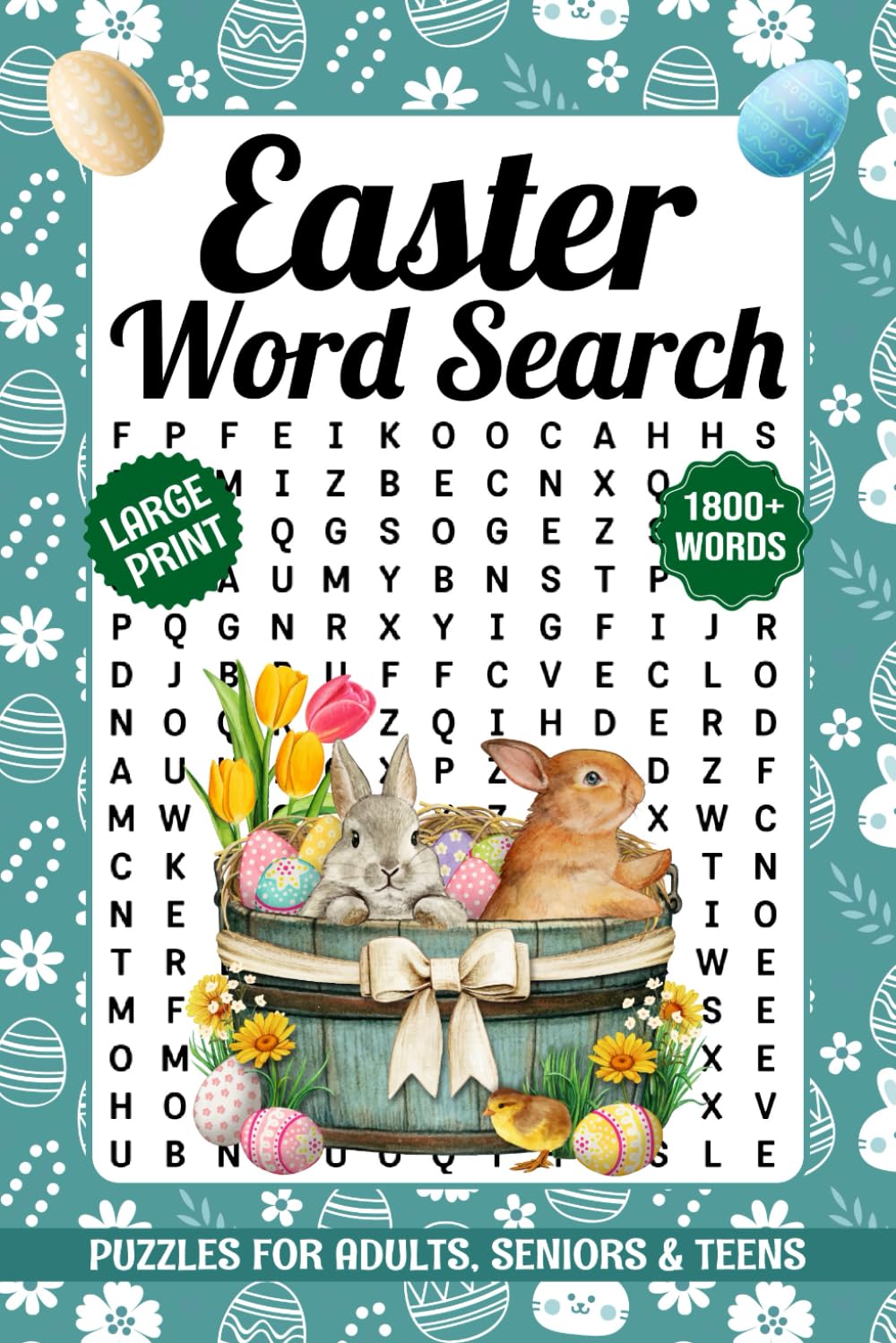 Easter Word Search Large Print: 88 Large Print Bunny-Themed Word Find Puzzles For Seniors, Fun Holiday Word Search With Solutions