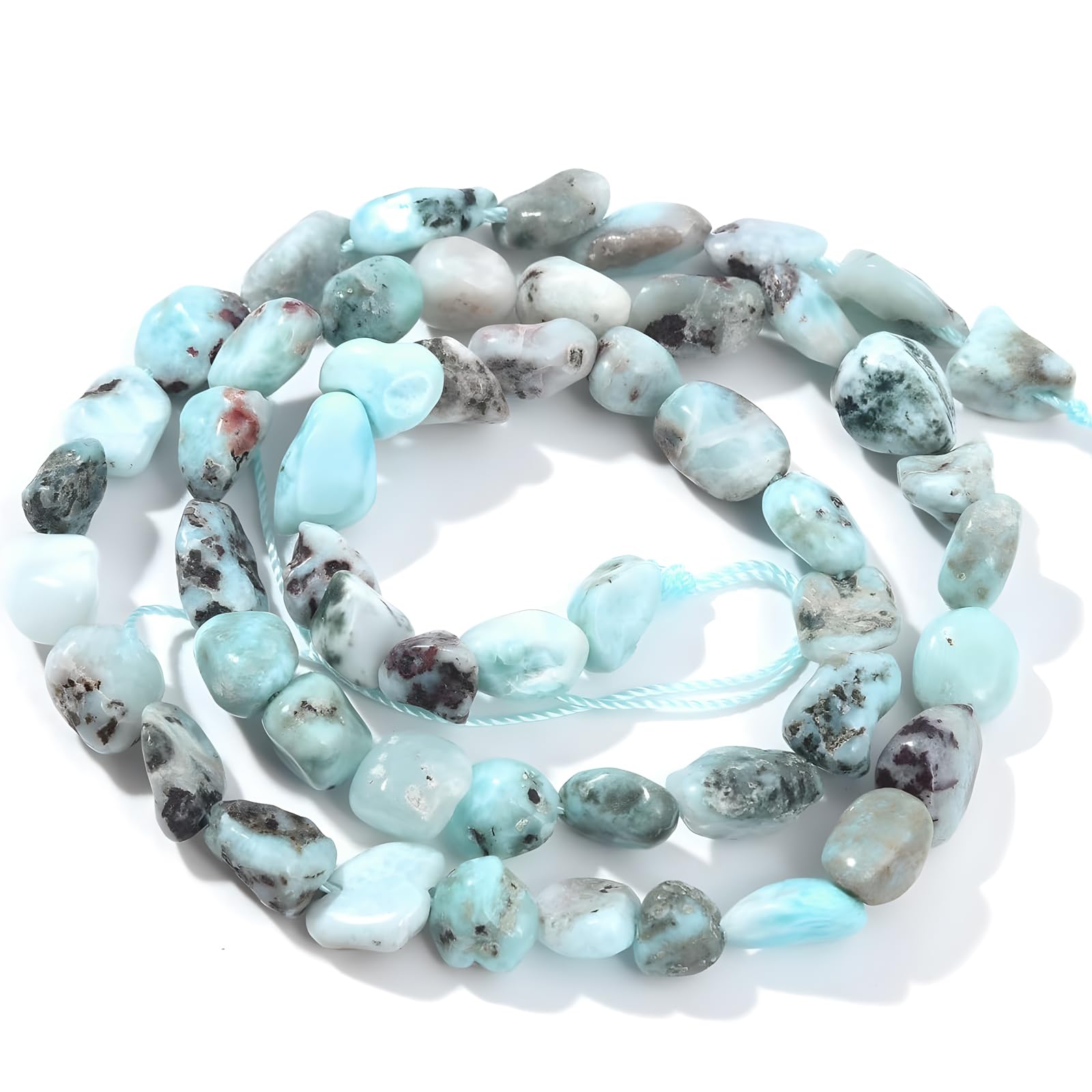 Perles larimar naturel 5-8mm pour créer vos bracelets d'été et bijoux bohèmes chic